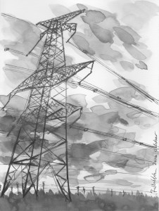 sketch, art, India, ink, brush, pen